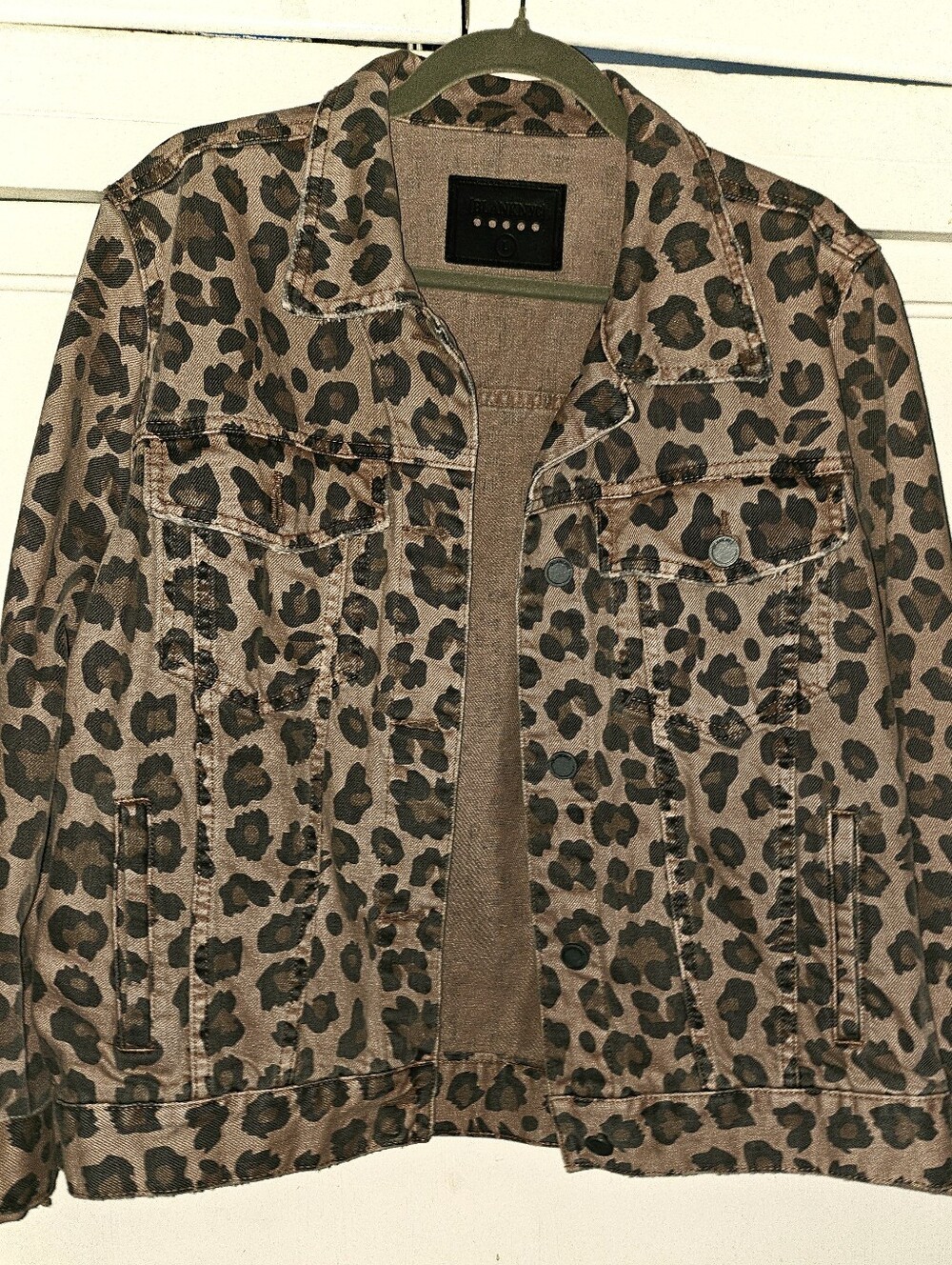 Blank NYC Leopard Print Denim Jacket